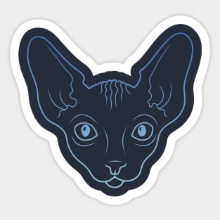 Blue Neon Sphynx cat Sticker